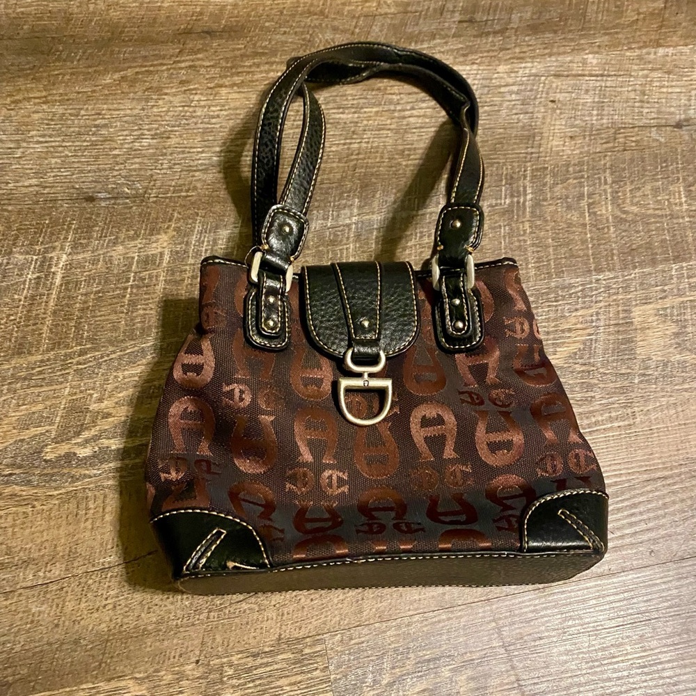 Chic Black and Brown Shoulder Bag - : Etienne Aigner Ellington